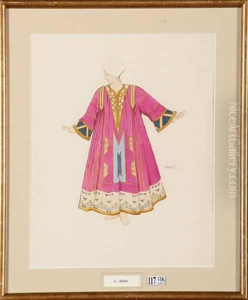 Projet De Costume De Theatre Oil Painting by Leon Samoilovitch Bakst