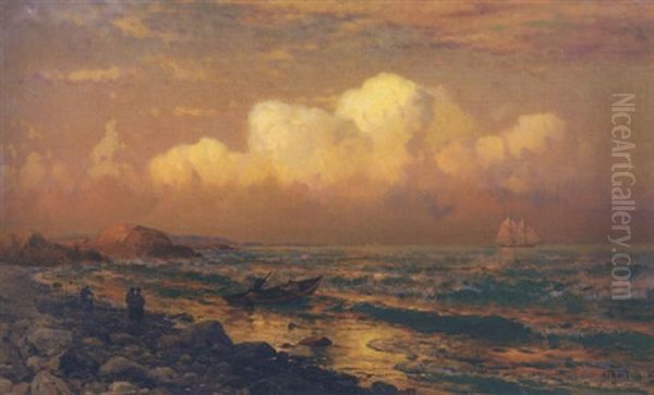A View Off The Coast Oil Painting by Mauritz F. H. de Haas
