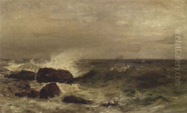 Seascape Oil Painting by Mauritz F. H. de Haas