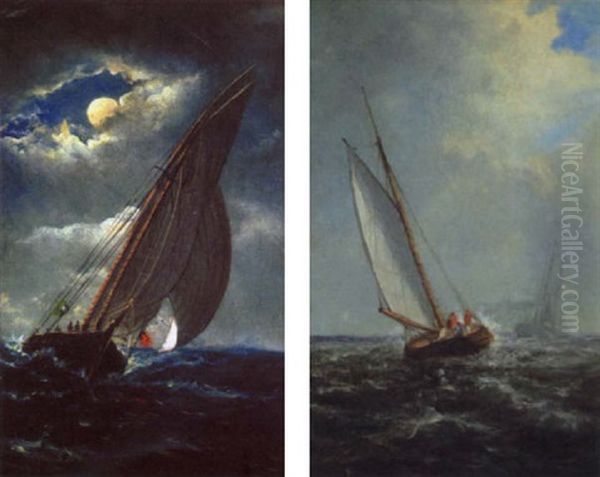 Tacking Into The Wind Oil Painting by Mauritz F. H. de Haas