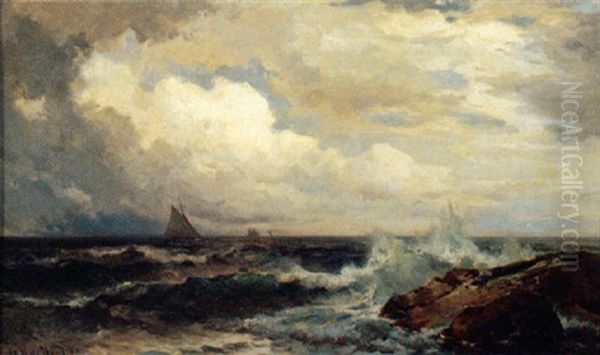 Coastal Scene Oil Painting by Mauritz F. H. de Haas