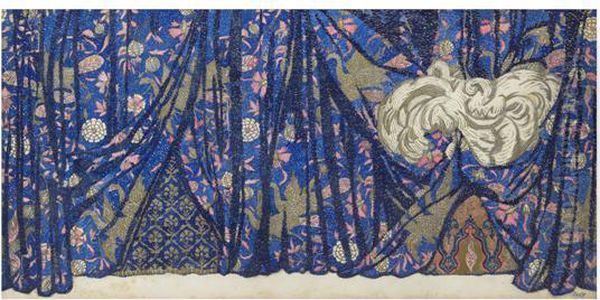 Design For Theatre Curtain Oil Painting by Leon Samoilovitch Bakst