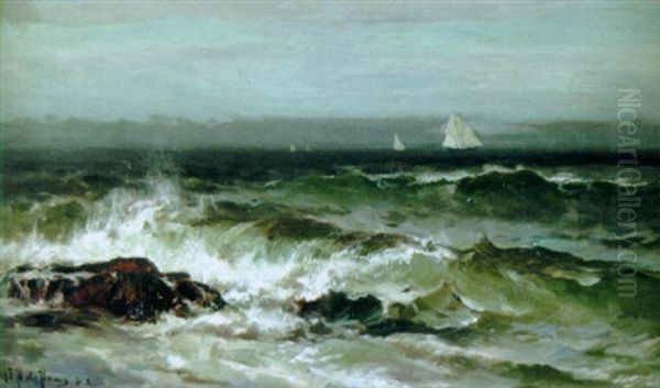 Breaking Waves Oil Painting by Mauritz F. H. de Haas