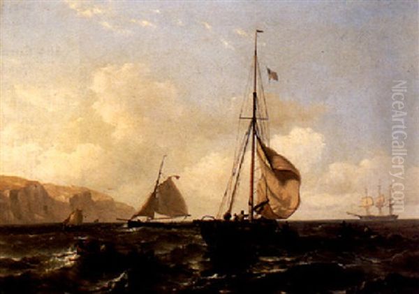 Shipping Near The Coast Oil Painting by Mauritz F. H. de Haas