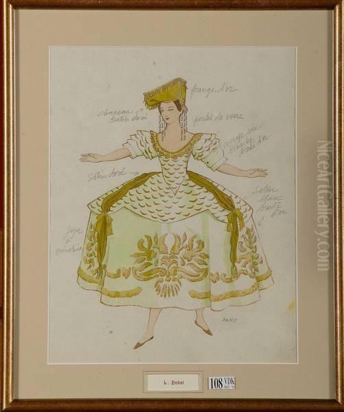 Costume De Theatre Oil Painting by Leon Samoilovitch Bakst