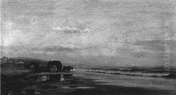 Evening On York Sands Oil Painting by Mauritz F. H. de Haas