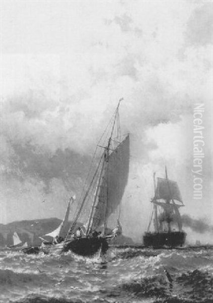 Off The Coast Oil Painting by Mauritz F. H. de Haas