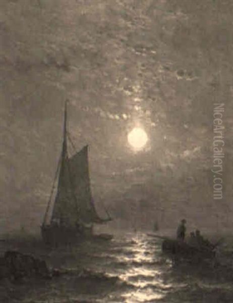 Marine Nocturne Oil Painting by Mauritz F. H. de Haas