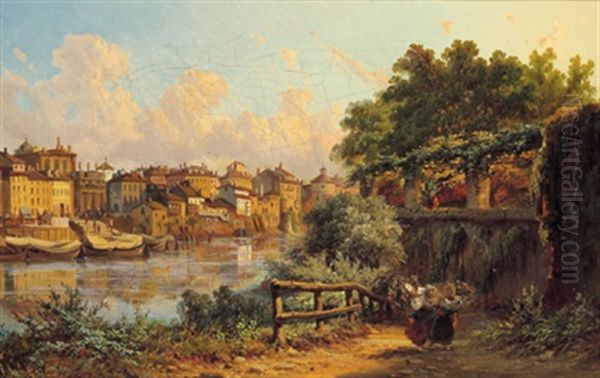 Italienisches Stadtmotiv Oil Painting by Karl Haase