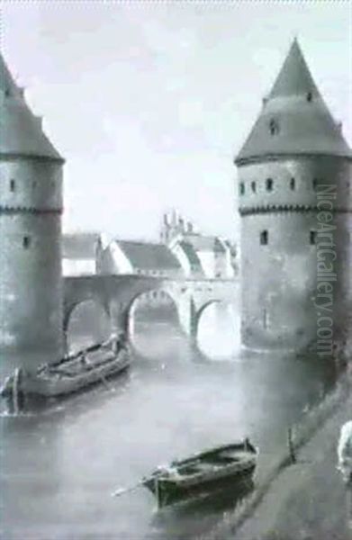 Kortrigk Pont Du Broel Oil Painting by Willem de Haas-Hemken