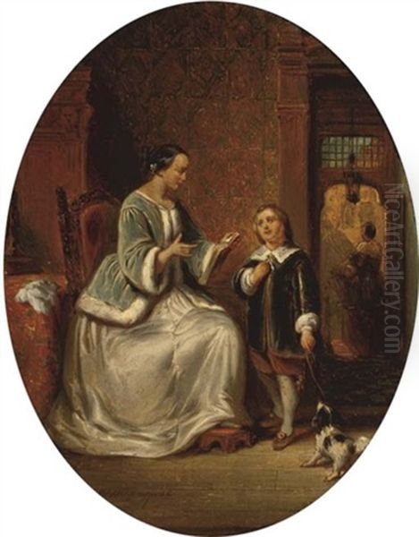 Learning A Lesson Oil Painting by Pieter Alardus Haaxman