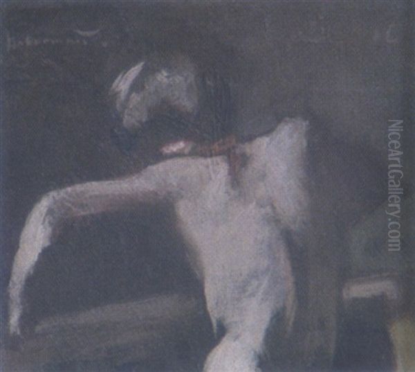 Mannlicher Akt Oil Painting by Hugo von Habermann the Elder