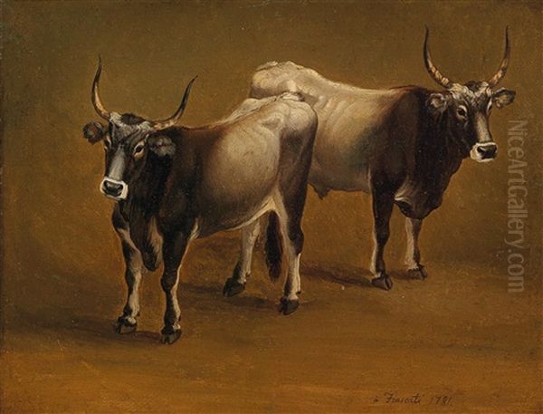 Grazing Cattle Oil Painting by Jacob Philipp Hackert