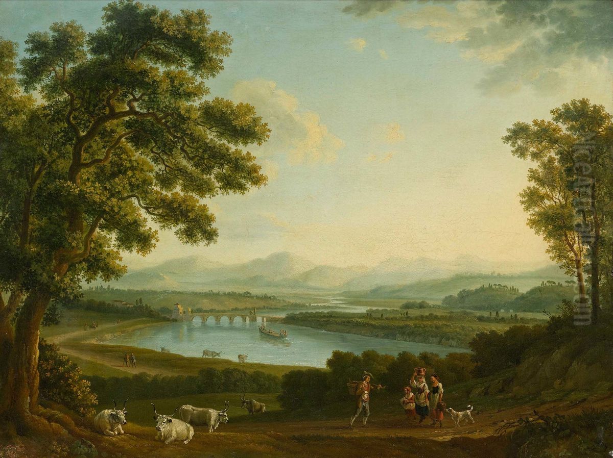 Weite Landschaft Mit Blick Auf Das Tibertal Oil Painting by Jacob Philipp Hackert