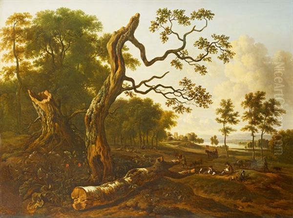 Paysage Anime A L'italienne Oil Painting by Jacob Philipp Hackert