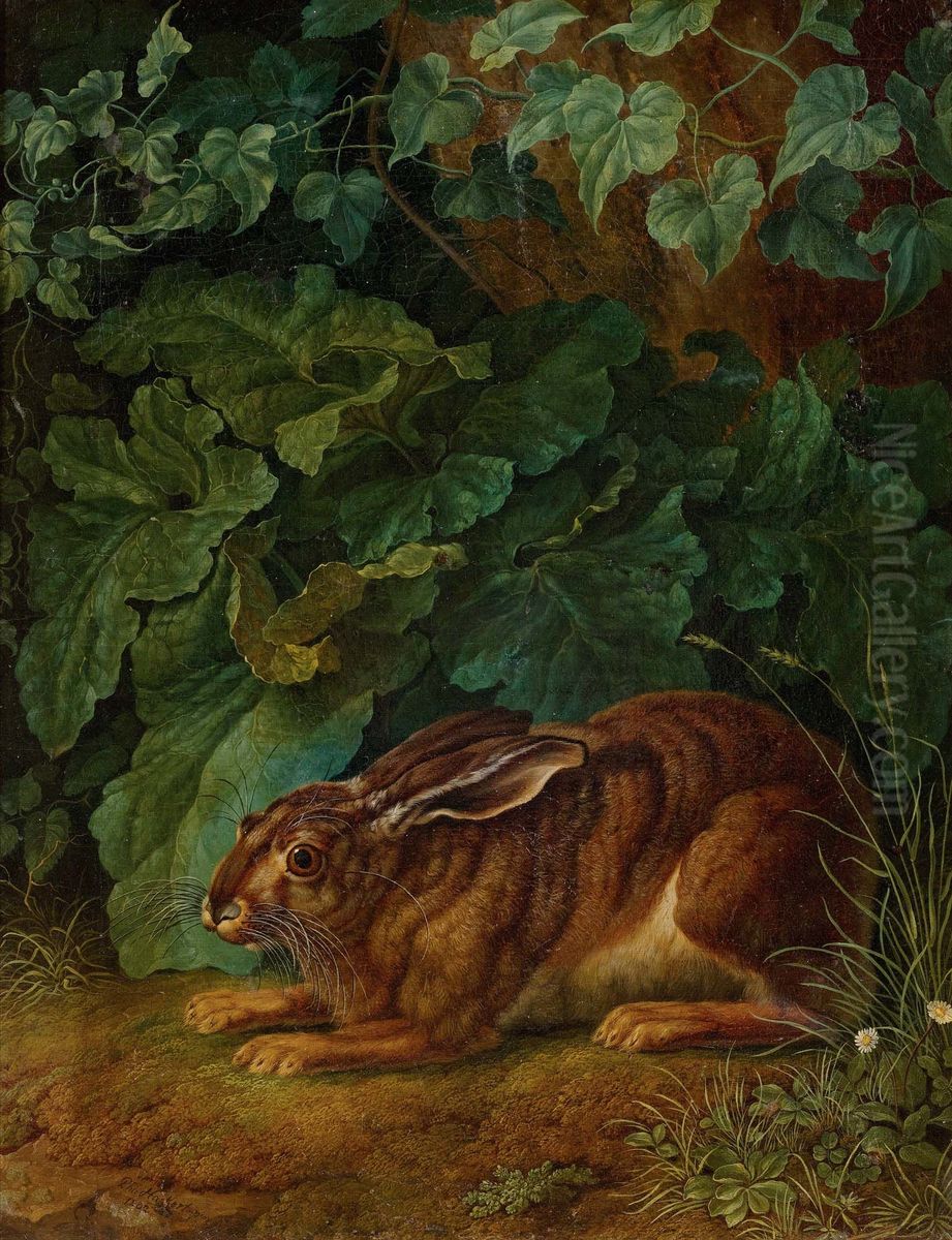 Hase Im Gebusch Oil Painting by Jacob Philipp Hackert