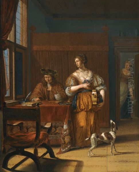 The Money Changer Oil Painting by Johan van Haensbergen