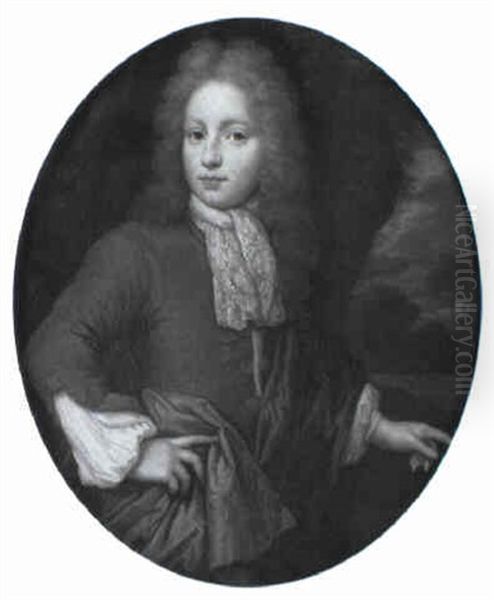 Portrait Of A Young Gentleman In Brown Coat Oil Painting by Johan van Haensbergen