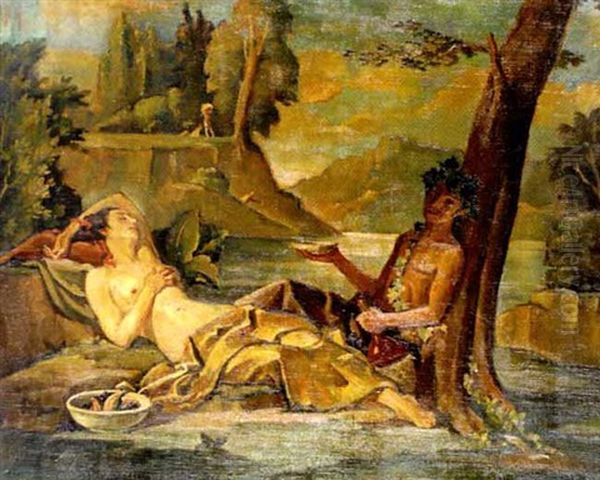 Idyllisches Inselleben Oil Painting by Alfred Hagel