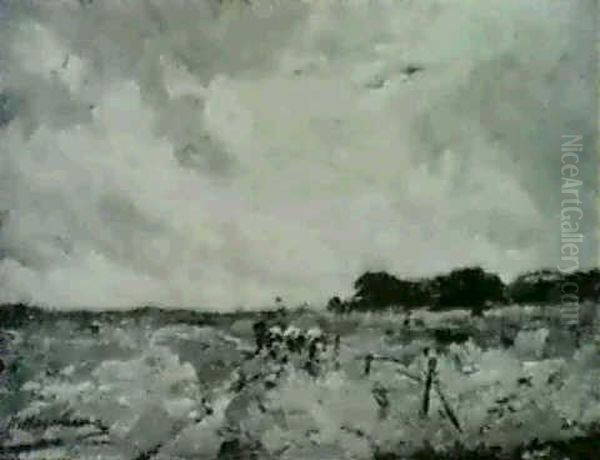 Troupeau De Vaches Et Son Gardien Oil Painting by Maurice Hagemans