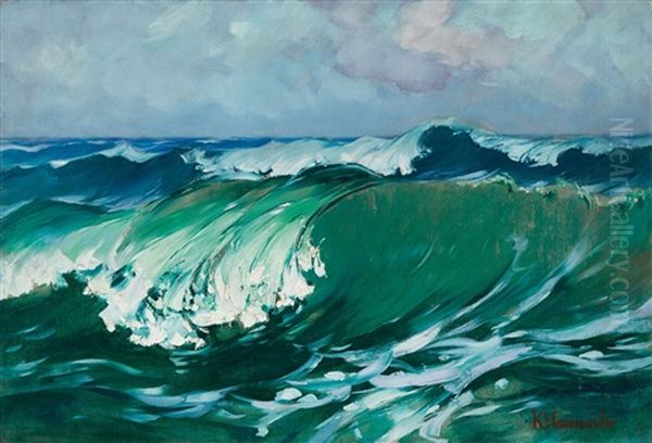 Woge Oil Painting by Karl Hagemeister