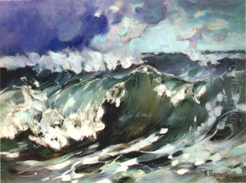 Wellen Im Sturm Oil Painting by Karl Hagemeister