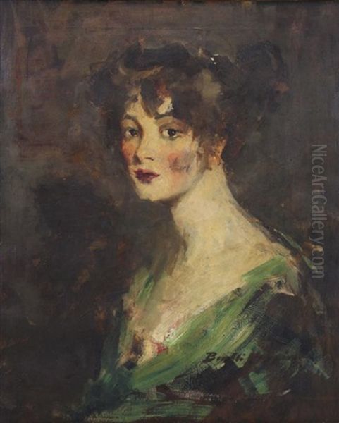 A Portrait Sketch Oil Painting by Ben Ali Haggin