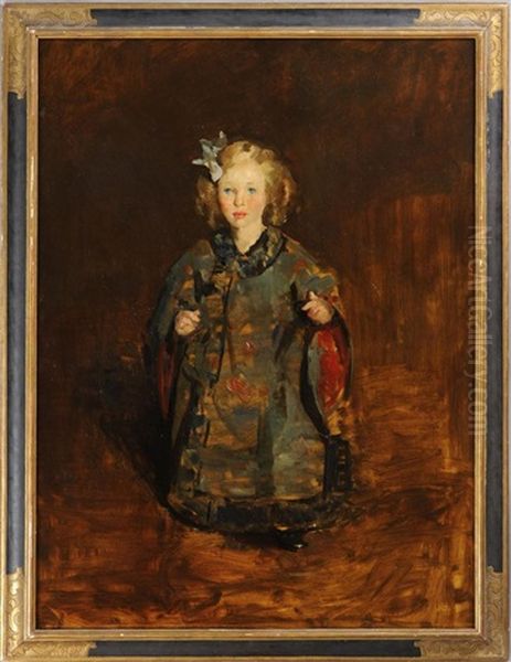 Portrait Of A Young Girl In Chinese Robe Oil Painting by Ben Ali Haggin