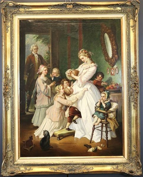 Werther Besucht Lotte In Ihrem Haus Oil Painting by Joseph Haier