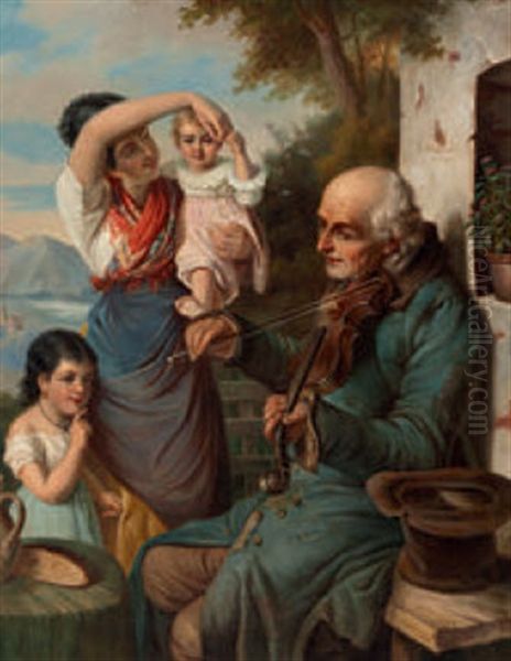 Musizierender Bettler Oil Painting by Joseph Haier