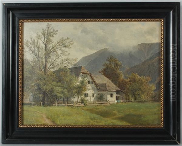 Bauernhaus Bei Rinnbach Oil Painting by Ludwig Halauska