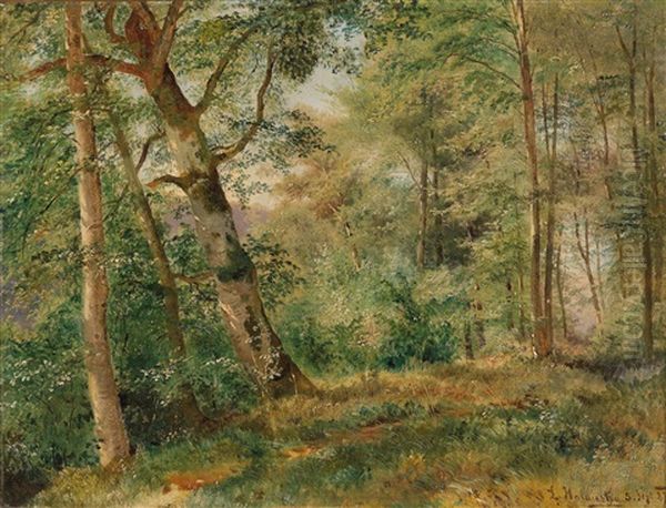 Waldstuck Oil Painting by Ludwig Halauska