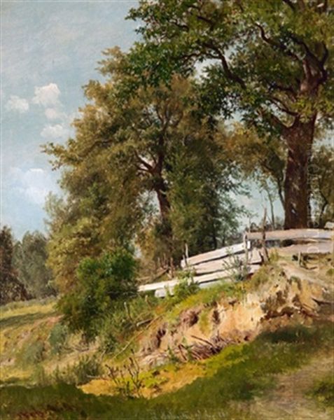 Baumpartie Mit Planken Bei Pang Oil Painting by Ludwig Halauska
