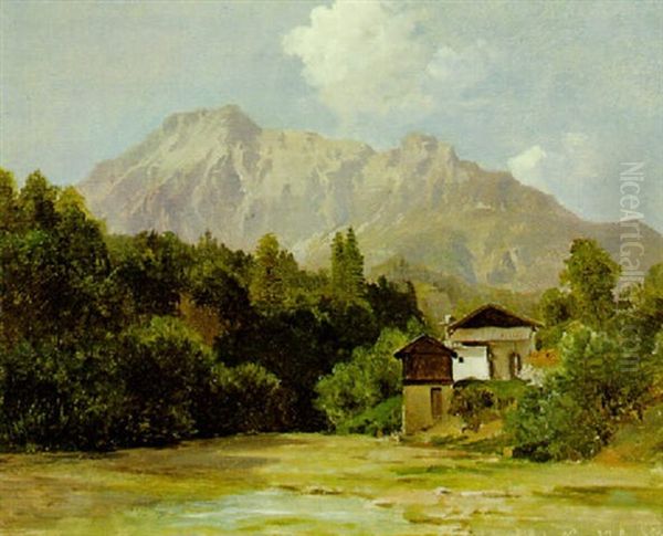 Motiv Beim Grundlsee Oil Painting by Ludwig Halauska