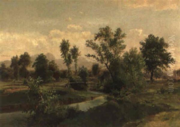 Aulandschaft Oil Painting by Ludwig Halauska