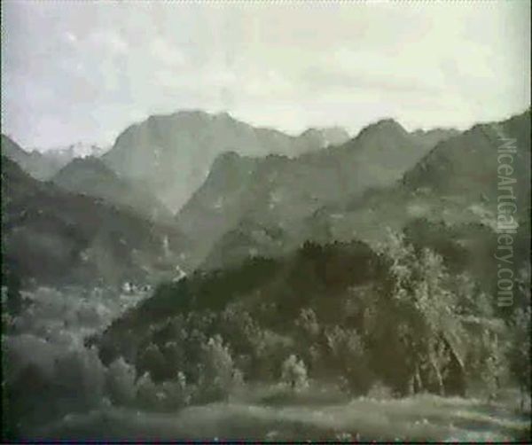 Motiv Aus Dem Zillertal Oil Painting by Ludwig Halauska