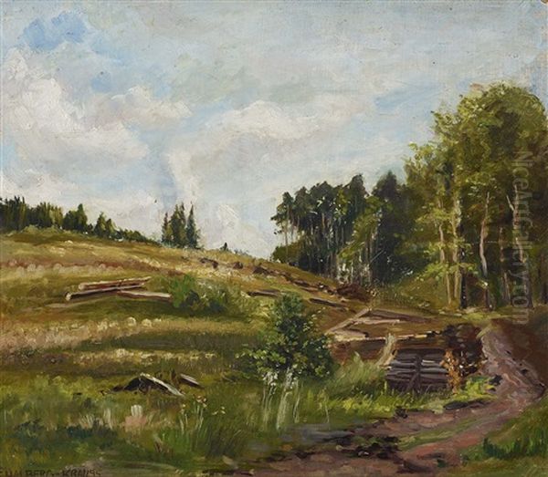 Edge Of The Forest Oil Painting by Fritz Halberg-Krauss