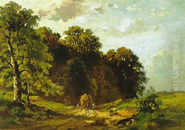 Die Kornernte Oil Painting by Fritz Halberg-Krauss