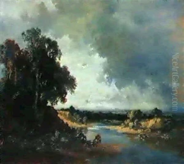 Aufziehendes Gewitter Oil Painting by Fritz Halberg-Krauss