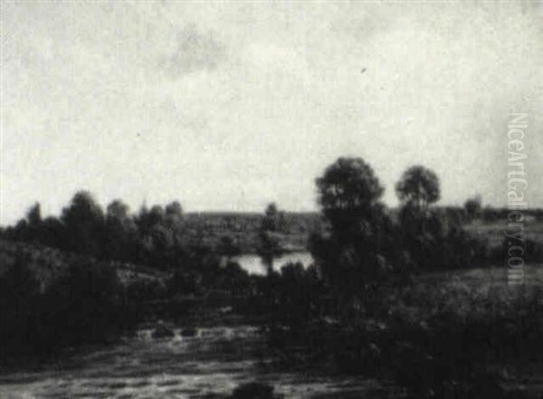 Rocky Stream Oil Painting by Harald R. Hall