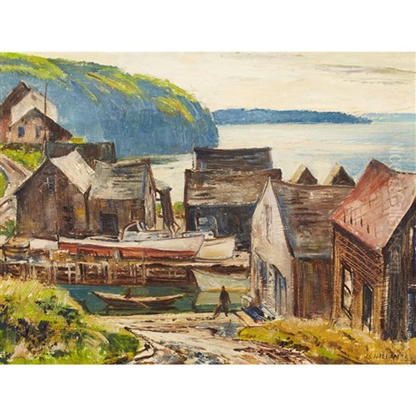 Bay Of Fundy At Hall's Harbour, N.s. Oil Painting by Joseph Sydney Hallam