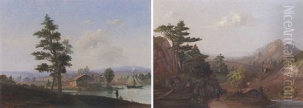 Landskapsbild Oil Painting by Karl Peter Hallberg