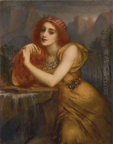 Lorelei, The Nymph Of The Rhine Oil Painting by Charles Edward Halle