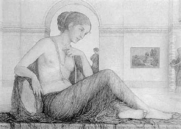 Guardian Angel With Eyes Of Smoke And Prayers Of Rhymes Oil Painting by Wilhelm Haller