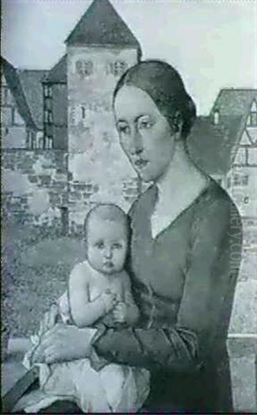 Mutter Und Kind Oil Painting by Wilhelm Haller