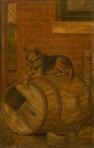 The Pet Of The Family Oil Painting by Charles Edwin M. Baldock