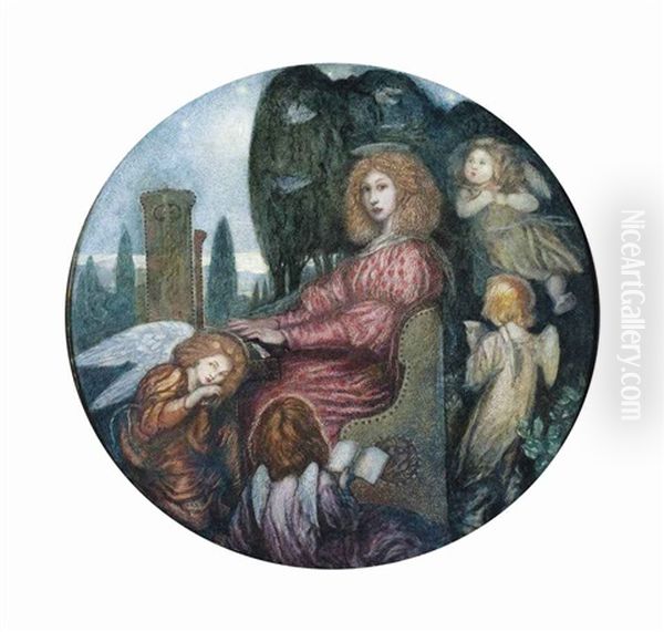 St. Cecilia Oil Painting by Reginald F. Hallward