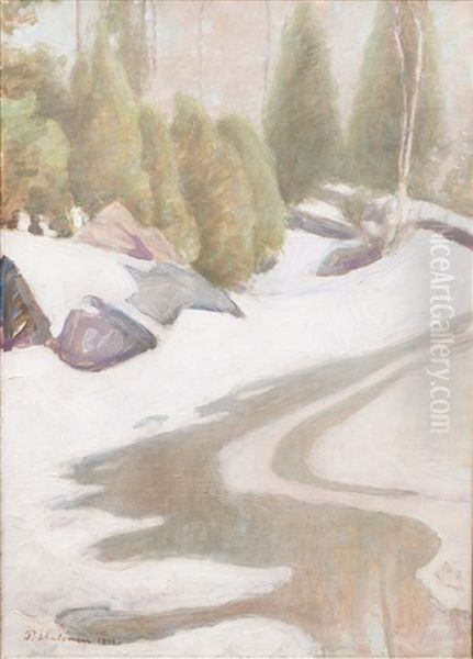 Grey Day (harmaa Paiva) Oil Painting by Pekka Halonen