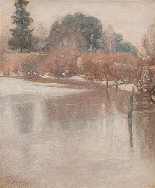 Ice Melting Oil Painting by Pekka Halonen