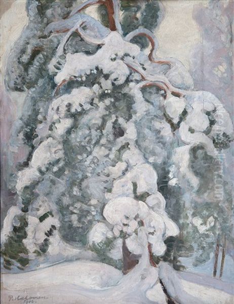 Snowy Pine-tree Oil Painting by Pekka Halonen